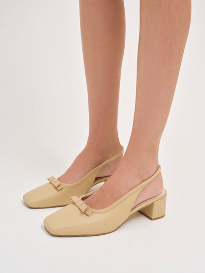 For Love and Lemons Josie Mule Heel - Nude