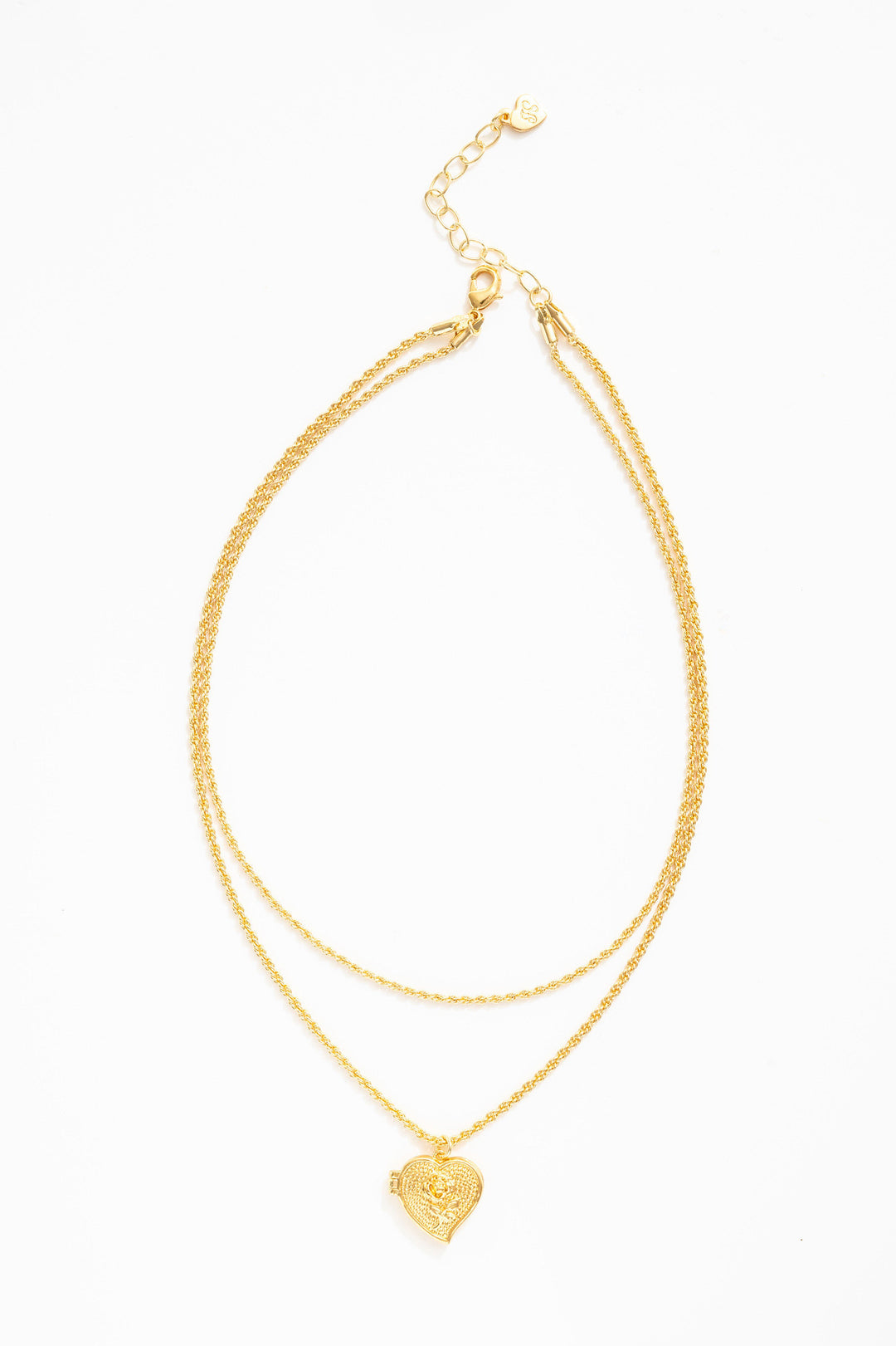 For Love and Lemons Lottie Layered Heart Locket - Gold