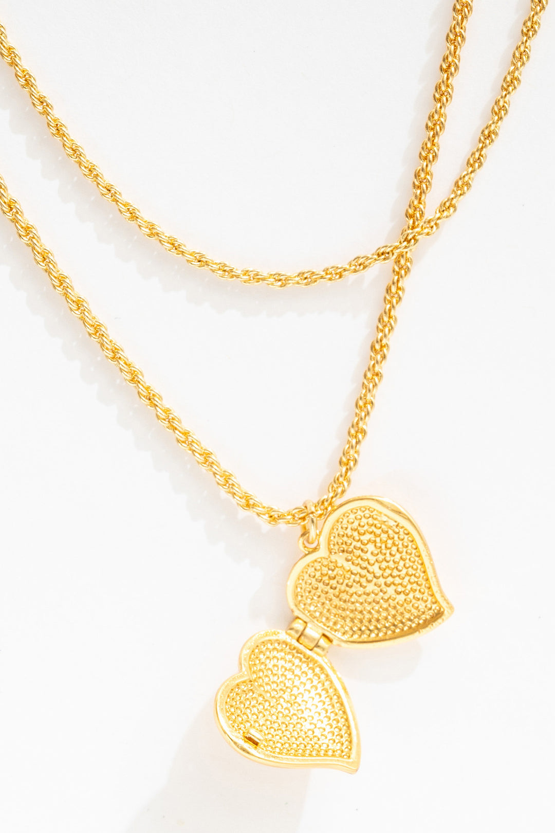 For Love and Lemons Lottie Layered Heart Locket - Gold