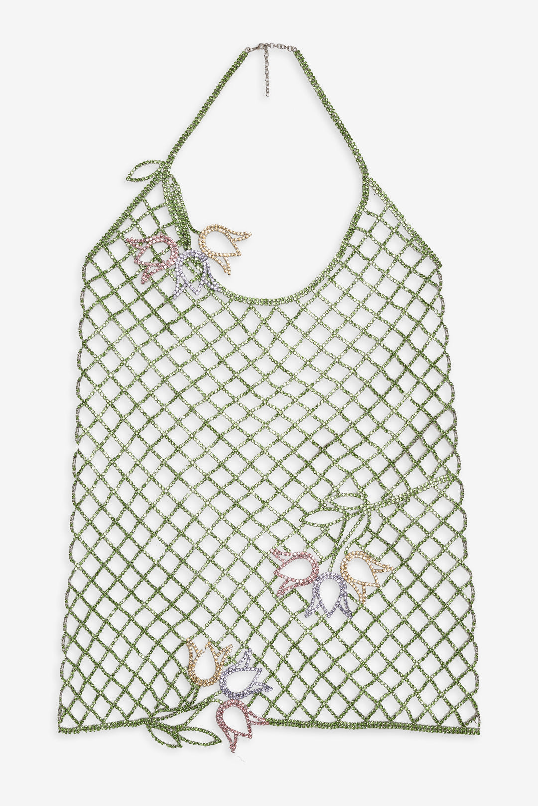 For Love and Lemons Tulip Grid Rhinestone Dress - Green