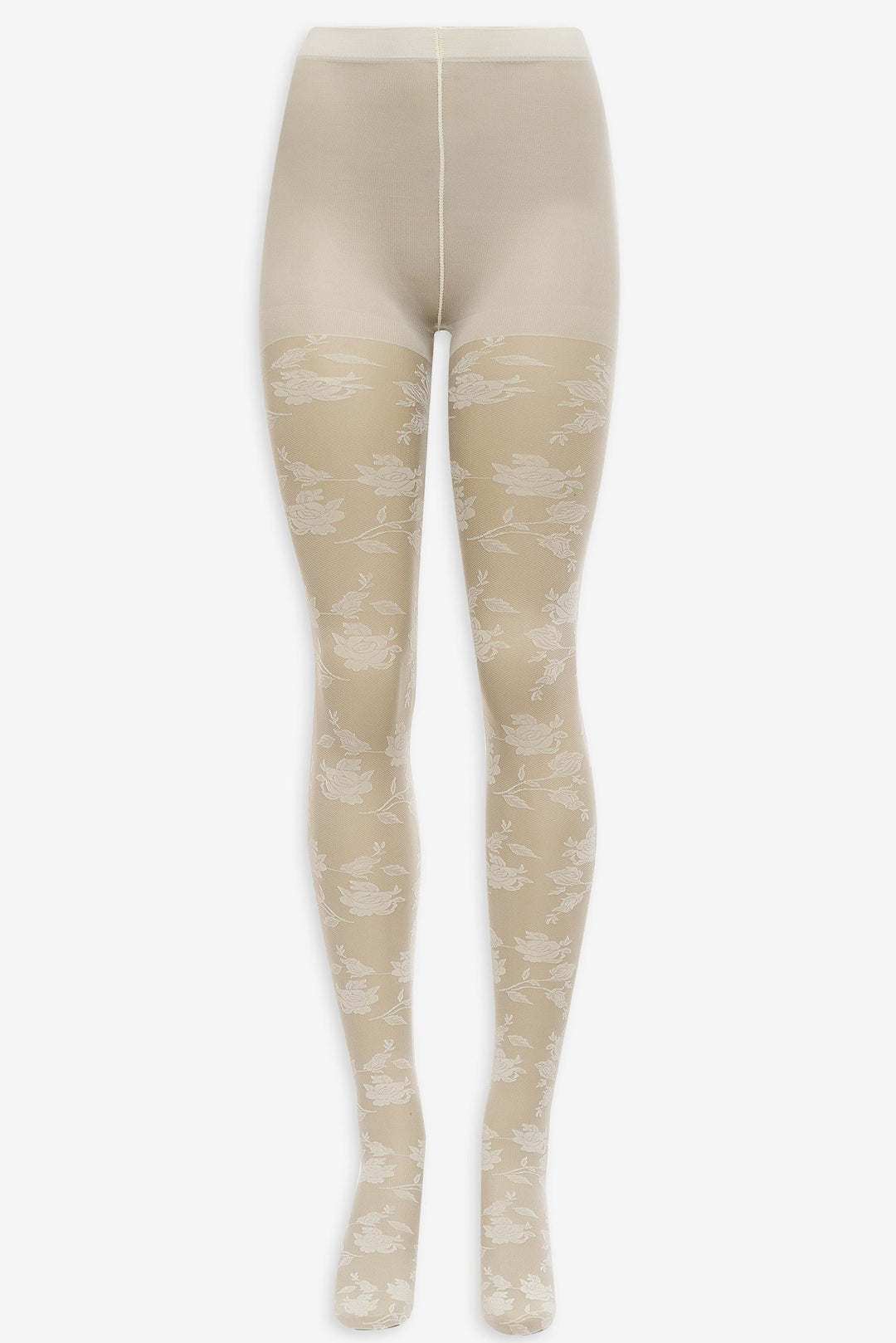 For Love and Lemons Floral Knit Tights - White