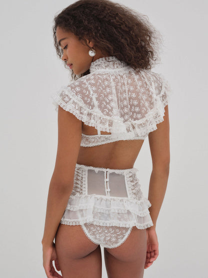 For Love and Lemons Layer Cake Chiffon Collar - White