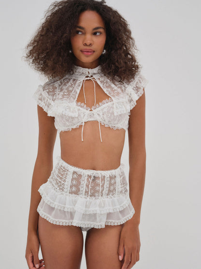 For Love and Lemons Layer Cake Chiffon Collar - White