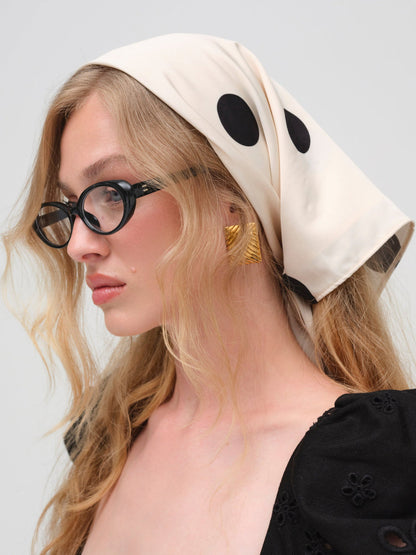 For Love and Lemons Dorothy Dot Headscarf - Cream
