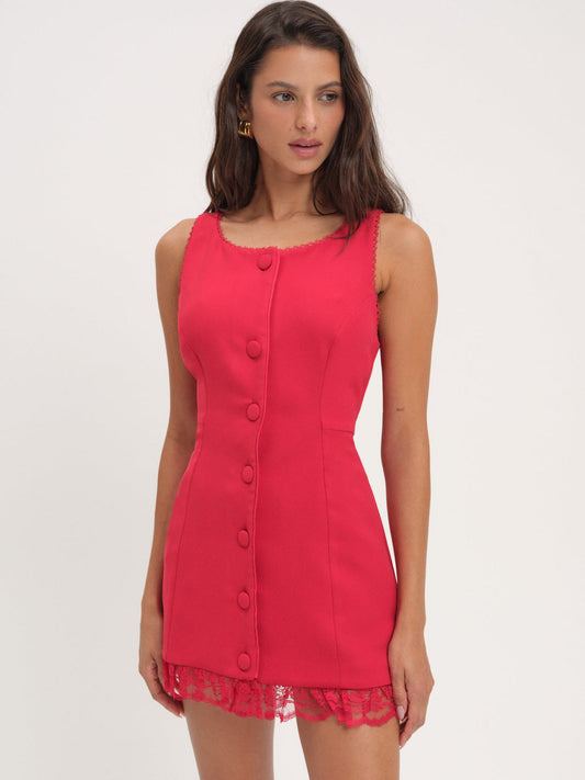 For Love and Lemons Venus Mini Dress - Red