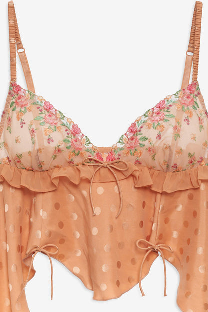 For Love and Lemons Glimmer Rosebud Sleep Top - Rose Gold