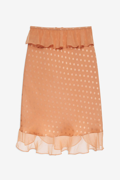 For Love and Lemons Glimmer Rosebud Midi Skirt - Rose Gold