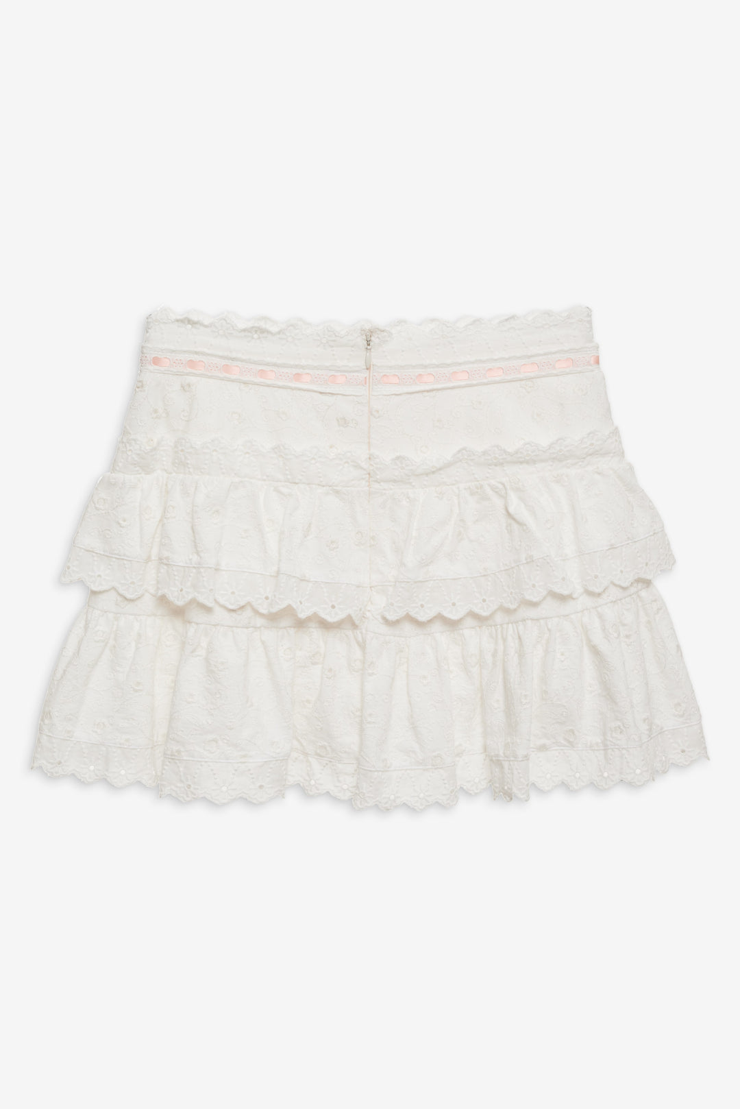 For Love and Lemons Summer Swirl Eyelet Mini Skirt - White