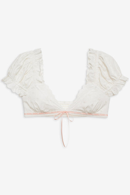 For Love and Lemons Summer Swirl Eyelet Top - White