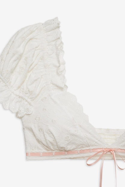 For Love and Lemons Summer Swirl Eyelet Top - White