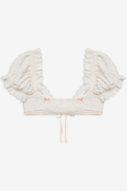 For Love and Lemons Summer Swirl Eyelet Top - White