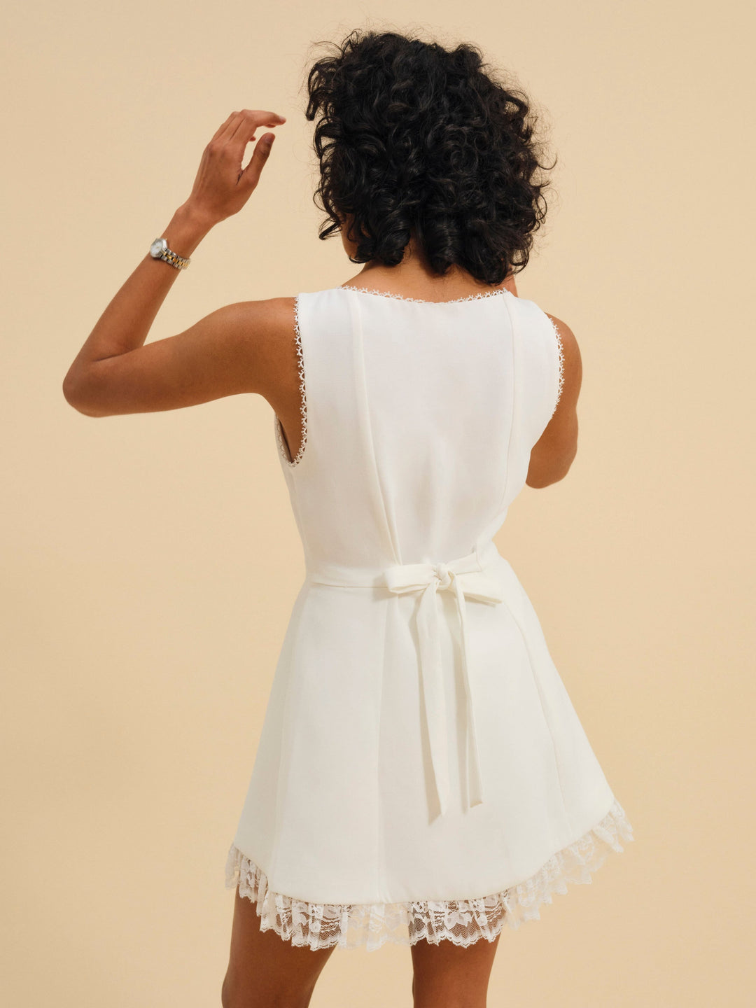 For Love and Lemons Venus Mini Dress - White