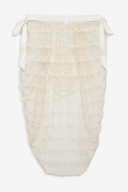 For Love and Lemons Romy Midi Slip Skirt - White