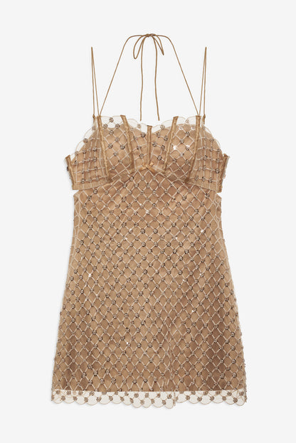 For Love and Lemons Dazzle Me Slip Dress - Gold