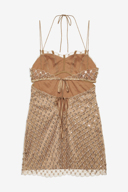 For Love and Lemons Dazzle Me Slip Dress - Gold
