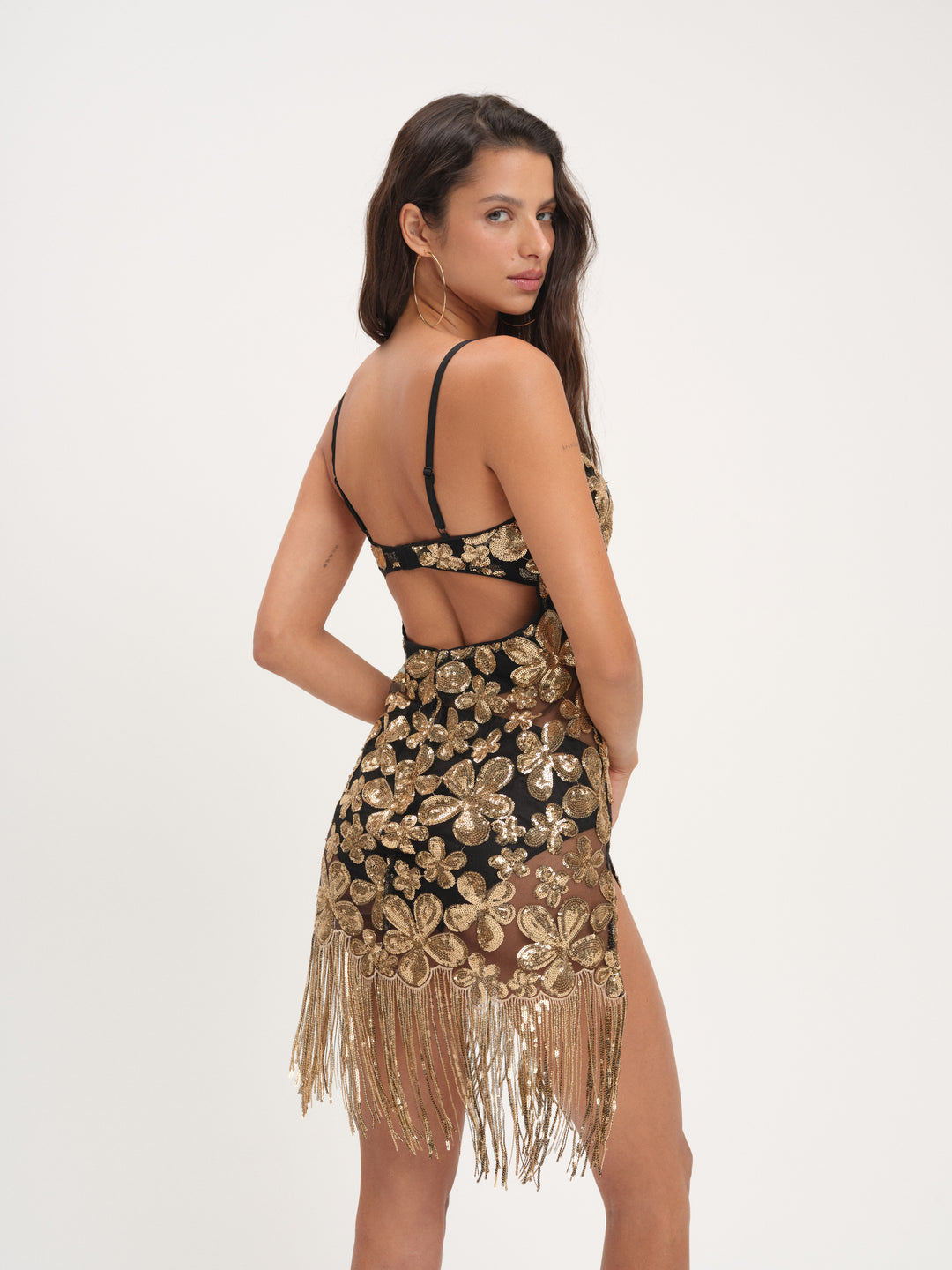 For Love and Lemons Colette Mini Dress - Gold