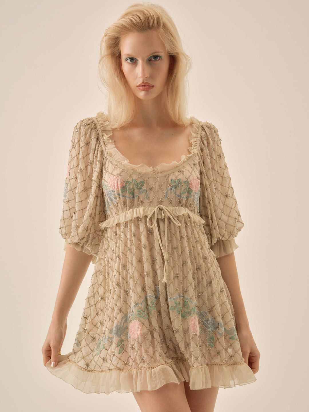 For Love and Lemons Spellbound Rose Mini Dress - Pale Pink