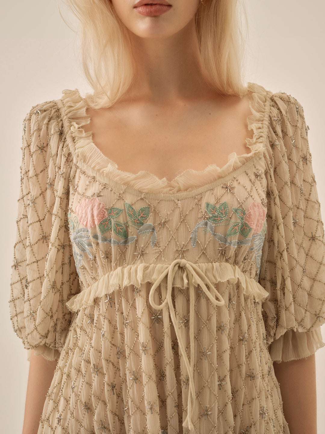 For Love and Lemons Spellbound Rose Mini Dress - Pale Pink
