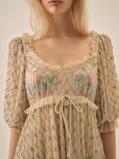For Love and Lemons Spellbound Rose Mini Dress - Pale Pink
