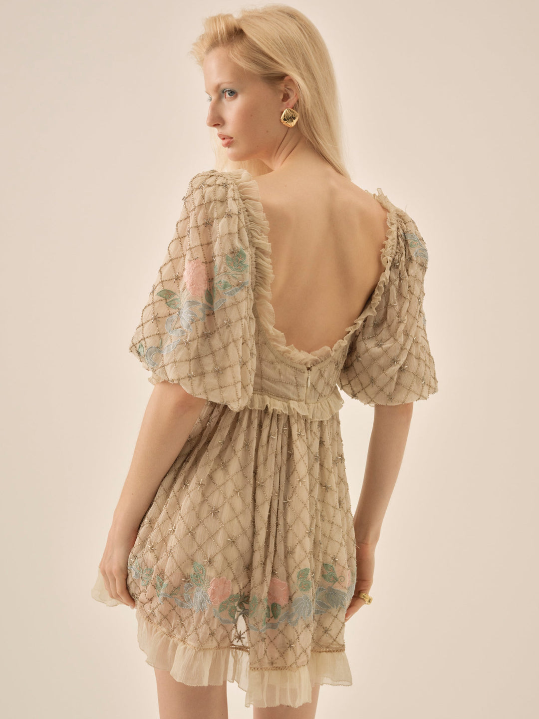 For Love and Lemons Spellbound Rose Mini Dress - Pale Pink
