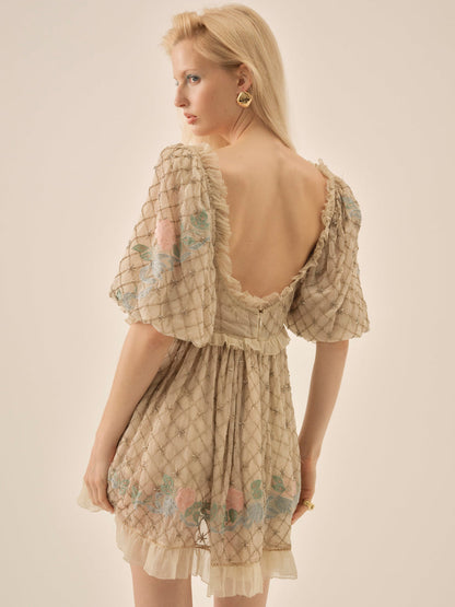 For Love and Lemons Spellbound Rose Mini Dress - Pale Pink