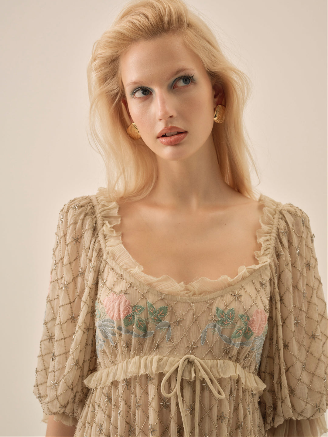 For Love and Lemons Spellbound Rose Mini Dress - Pale Pink
