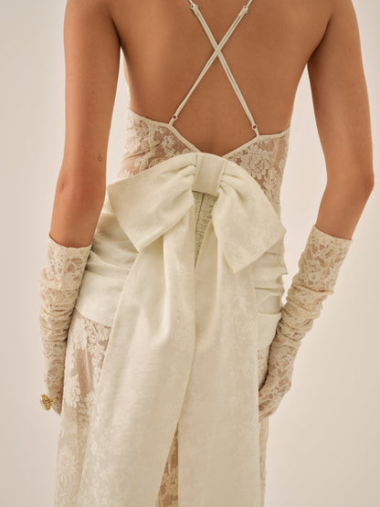 For Love and Lemons Daisy Lace Gown - Cream