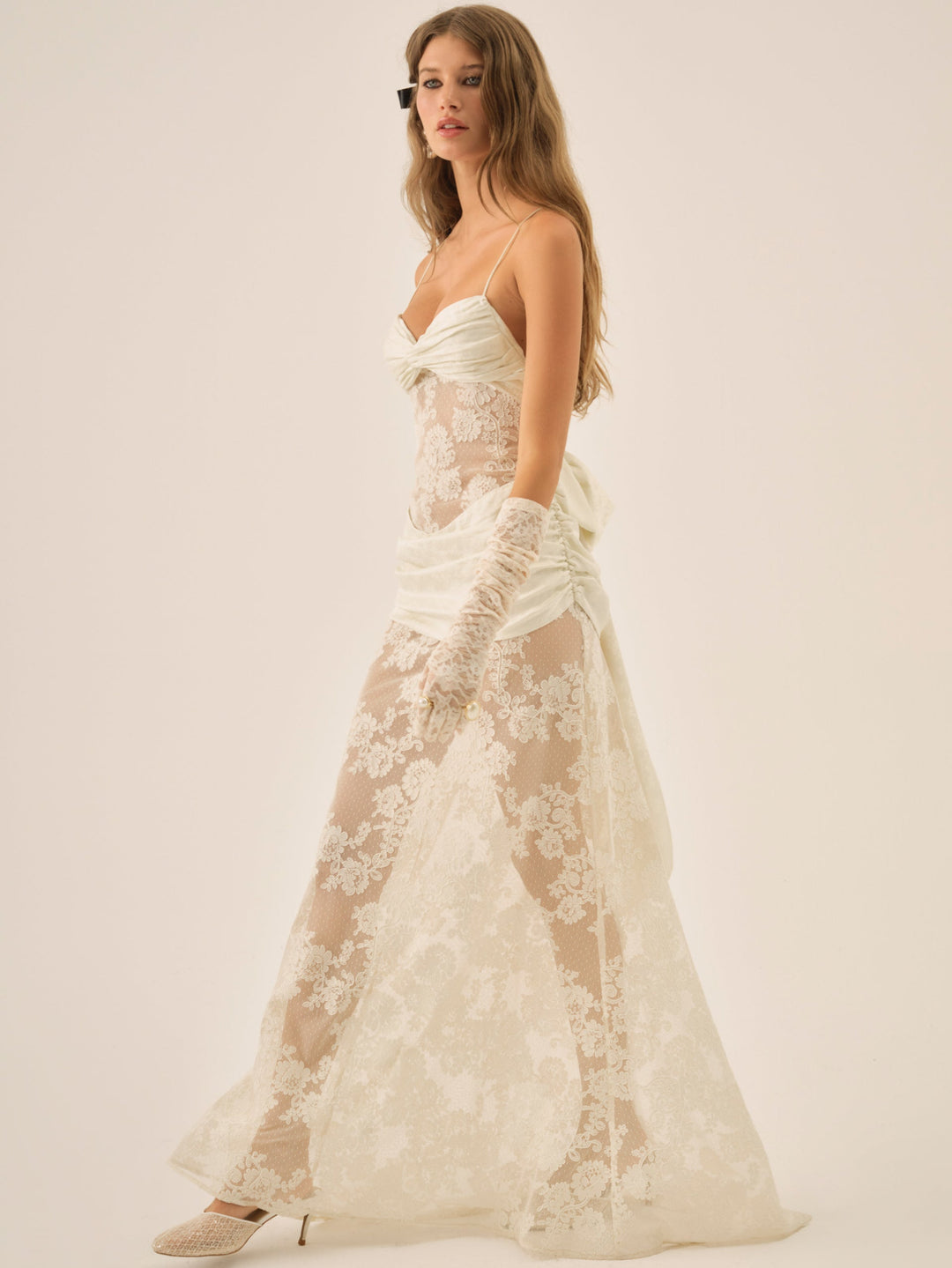 For Love and Lemons Daisy Lace Gown - Cream