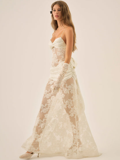 For Love and Lemons Daisy Lace Gown - Cream