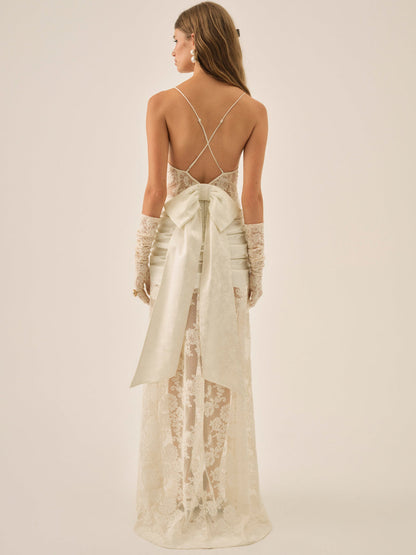 For Love and Lemons Daisy Lace Gown - Cream