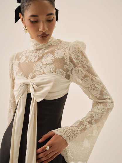 For Love and Lemons Grace Lace Mini Dress - Cream