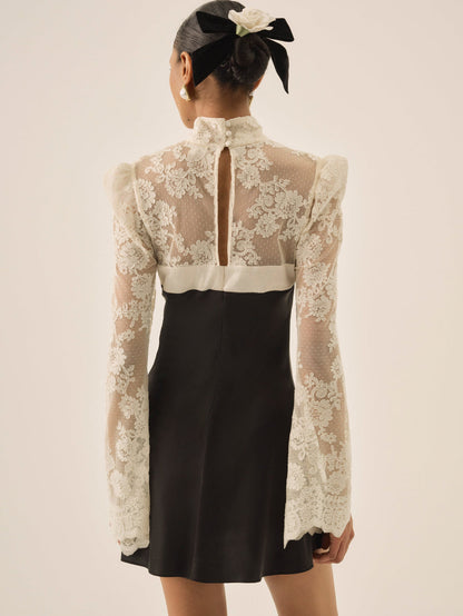 For Love and Lemons Grace Lace Mini Dress - Cream