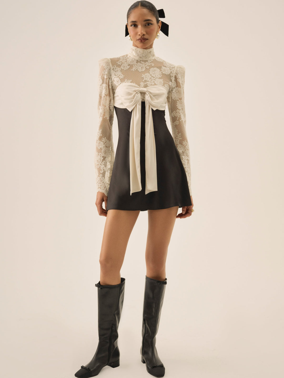 For Love and Lemons Grace Lace Mini Dress - Cream