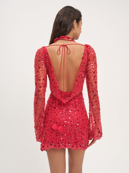 For Love and Lemons Gwendolyn Mini Dress - Red