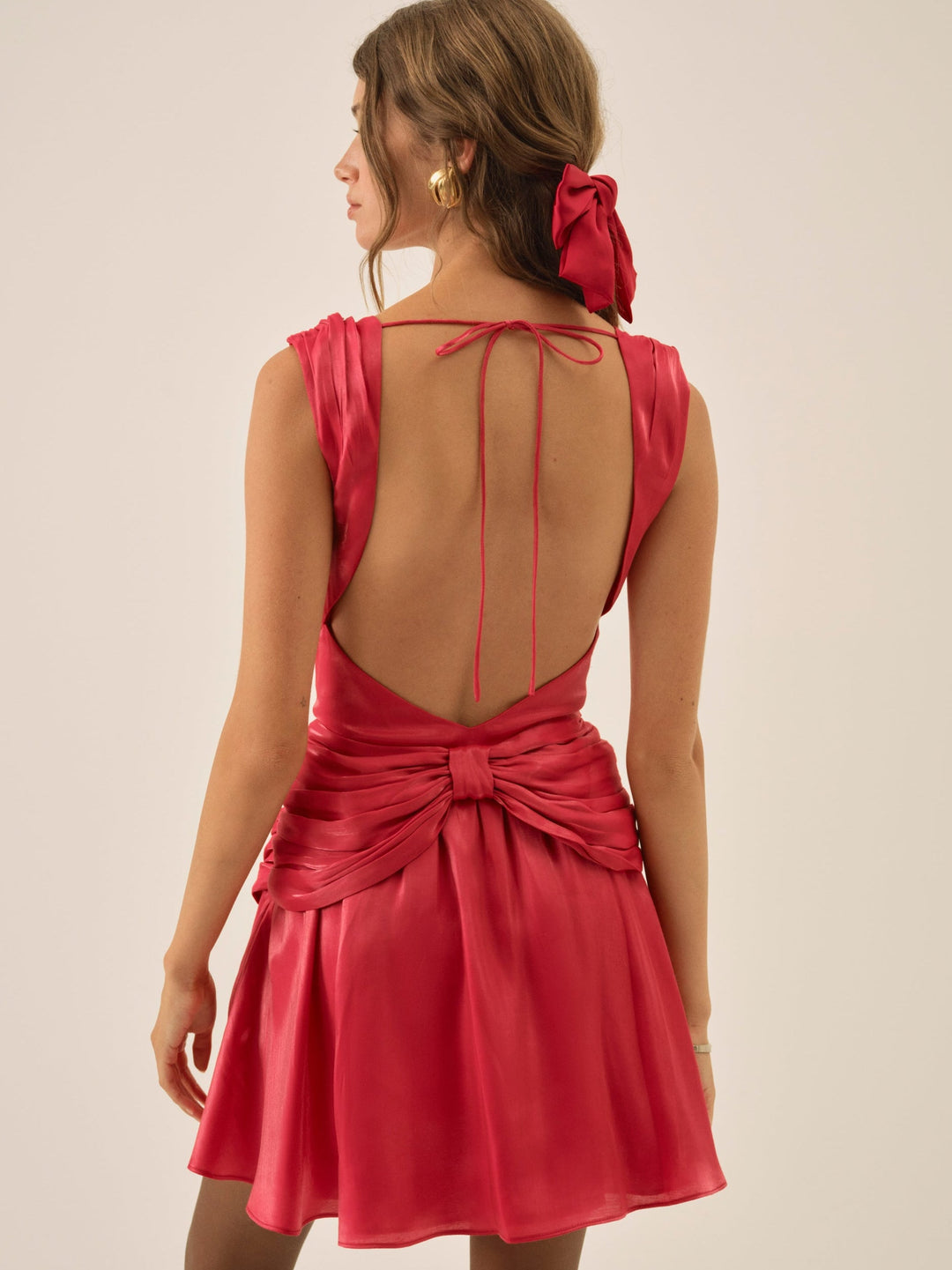 For Love and Lemons Stephanie Shimmer Mini Dress - Red