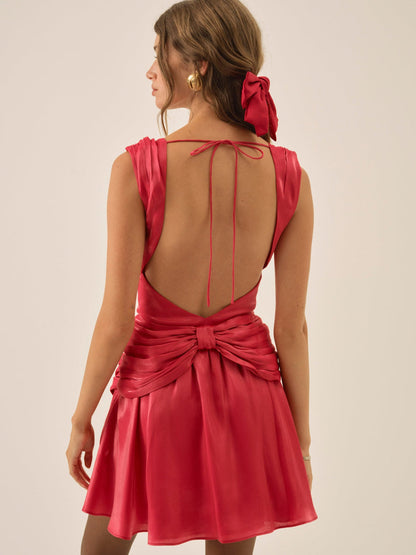 For Love and Lemons Stephanie Shimmer Mini Dress - Red