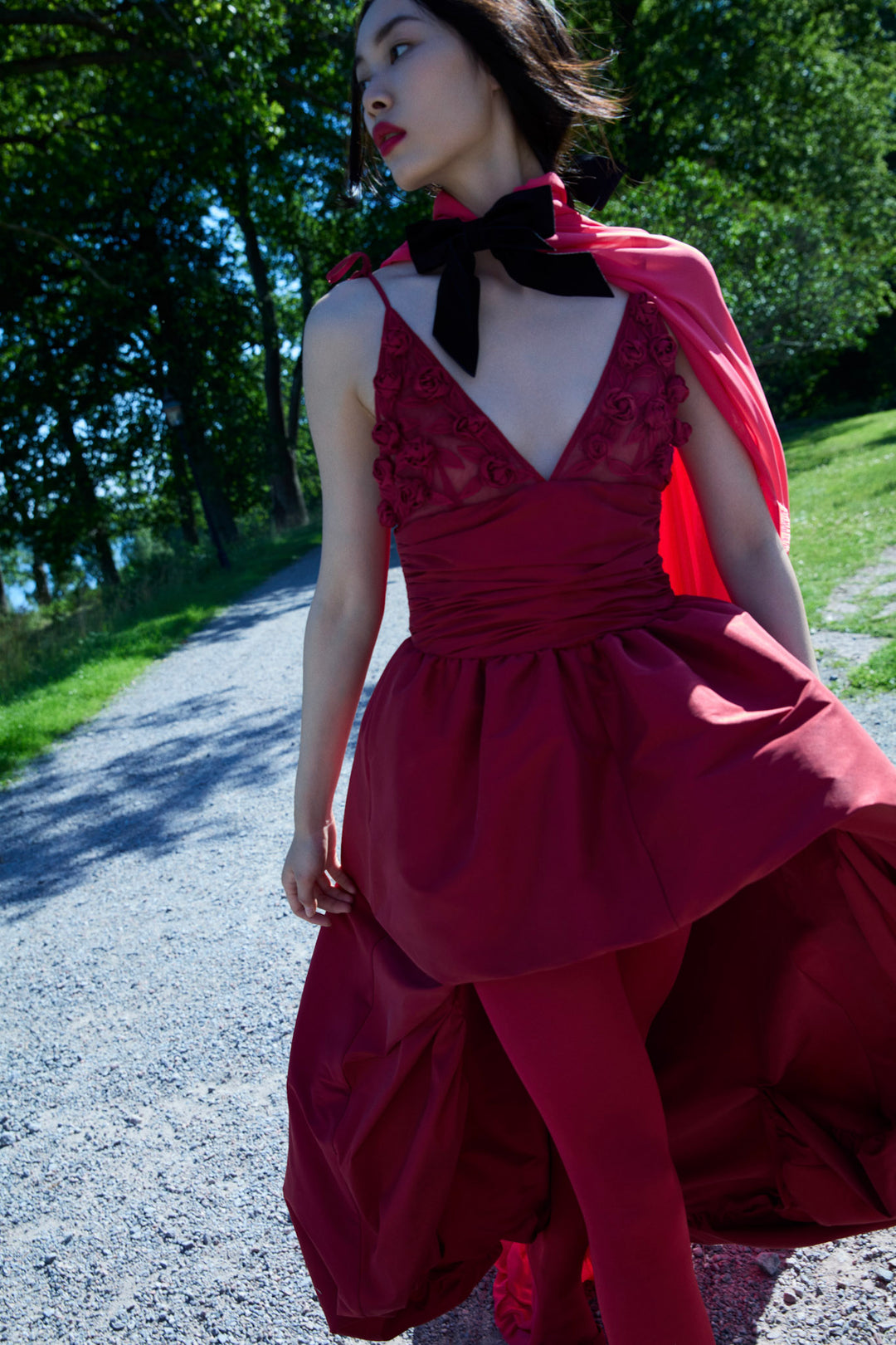 For Love and Lemons Esmeralda Gown - Red