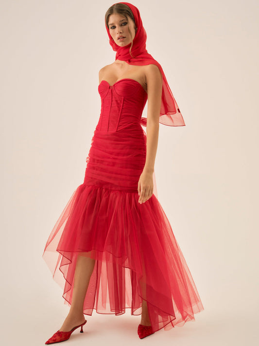 For Love and Lemons Serafina Gown - Red