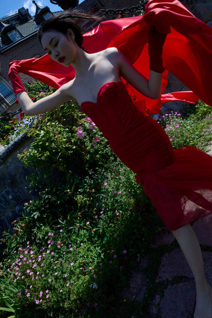 For Love and Lemons Serafina Gown - Red