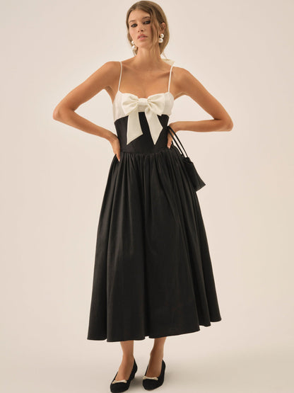 For Love and Lemons Emalie Taffeta Midi Dress - Black