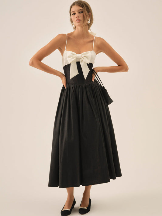 For Love and Lemons Emalie Taffeta Midi Dress - Black