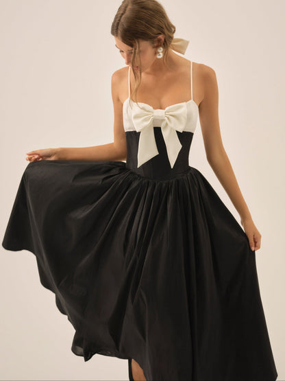 For Love and Lemons Emalie Taffeta Midi Dress - Black