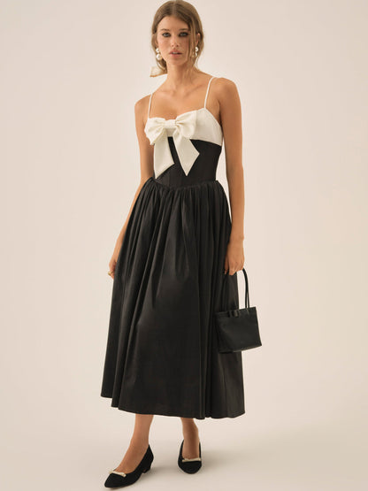 For Love and Lemons Emalie Taffeta Midi Dress - Black