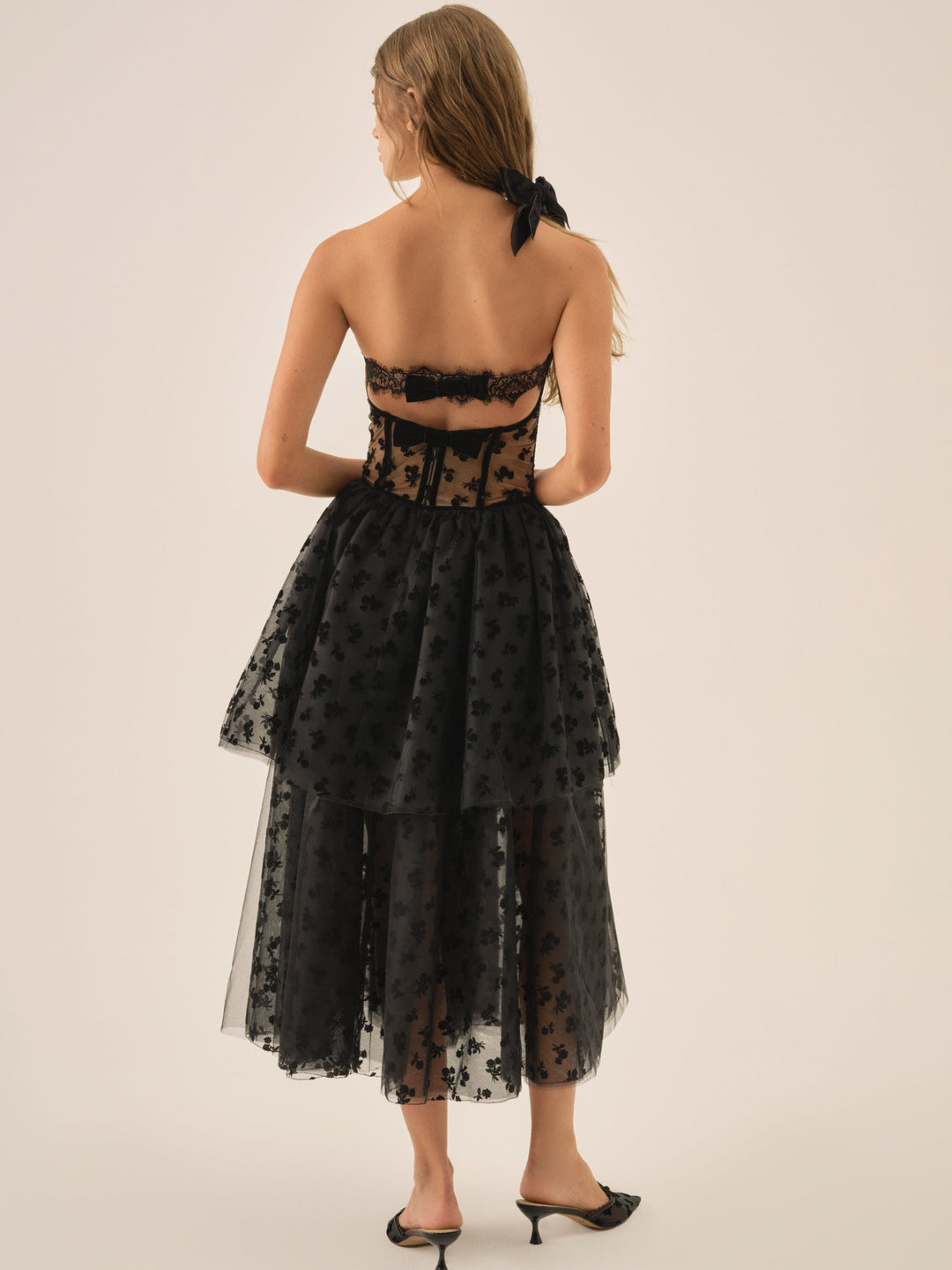 For Love and Lemons Dionne Midi Dress - Black