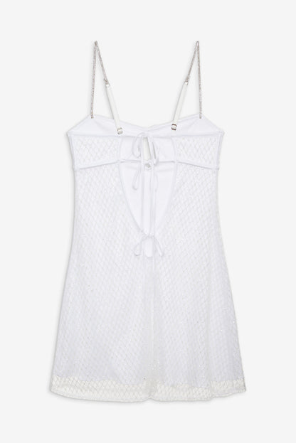For Love and Lemons Glitter Slip Dress - White