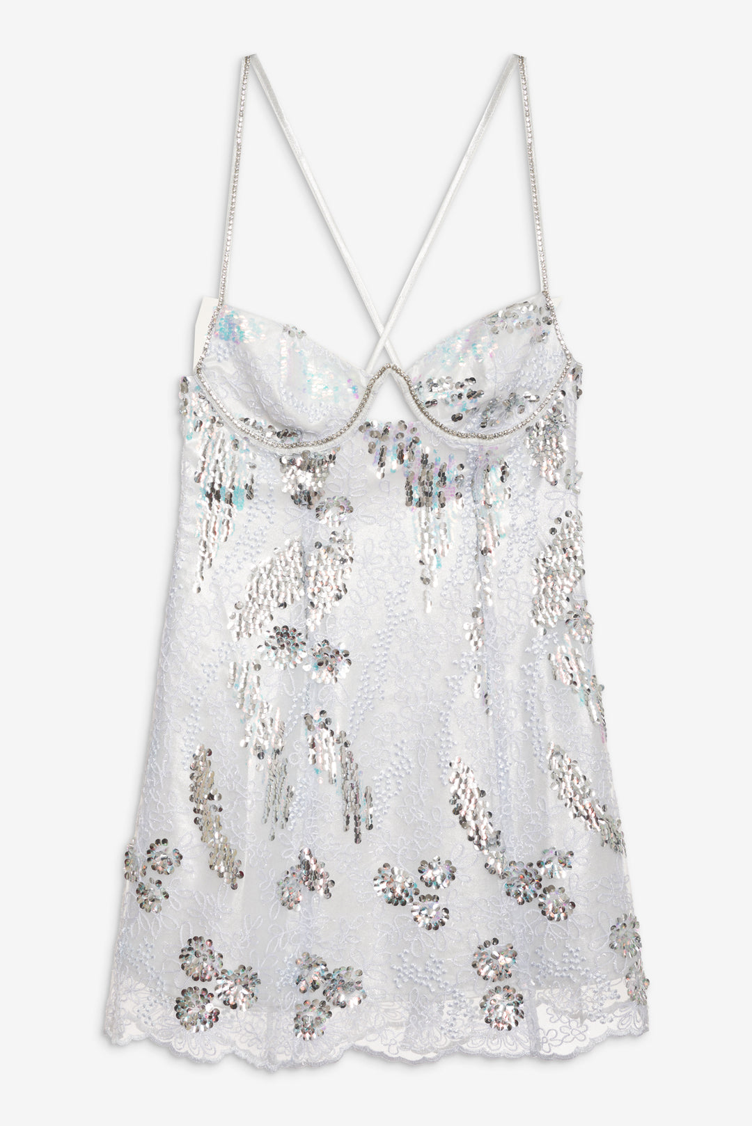 For Love and Lemons Opal Mini Dress - Silver