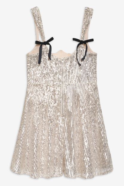 For Love and Lemons Candice Mini Dress - Silver