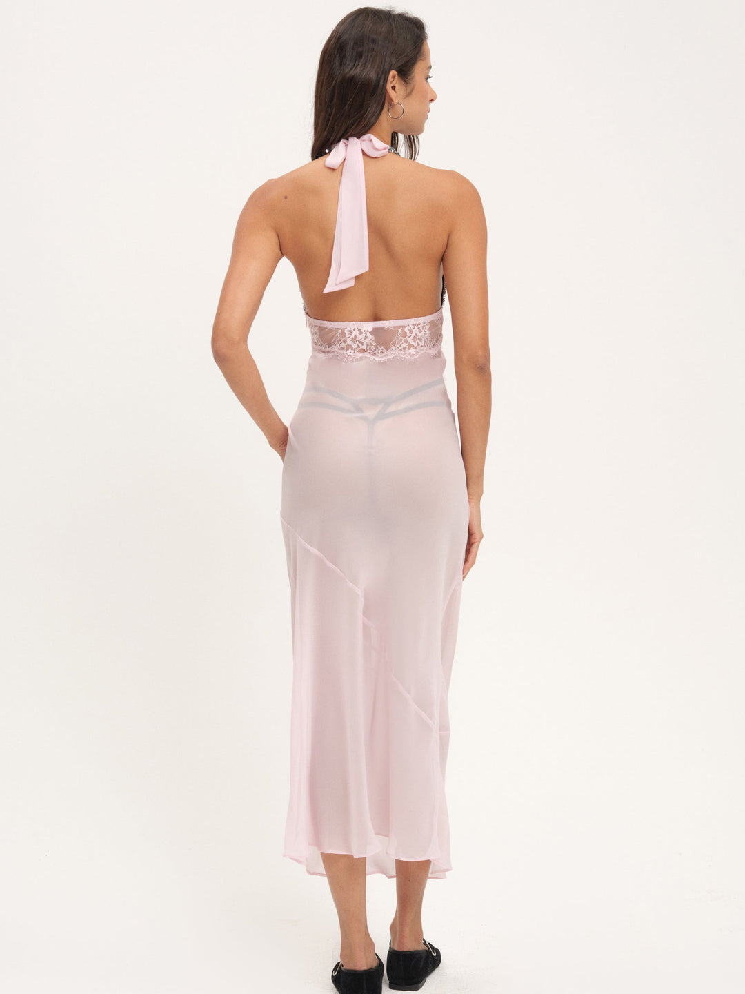 For Love and Lemons Maia Maxi Slip Dress - Pink