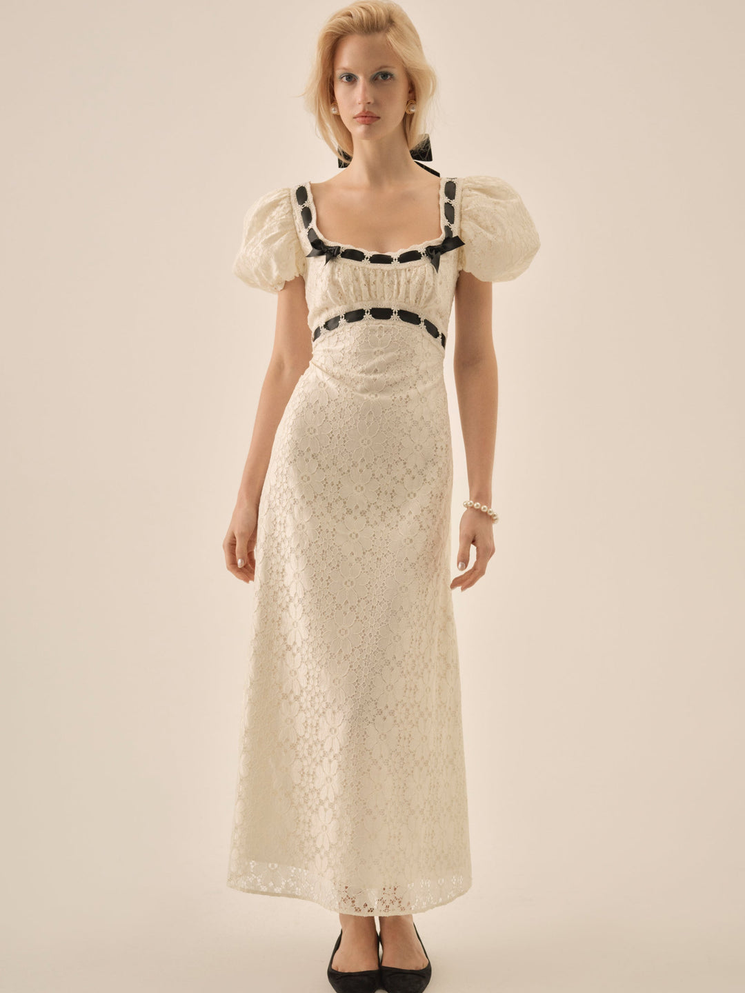 For Love and Lemons Creampuff Lace Maxi Dress - Cream
