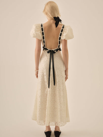 For Love and Lemons Creampuff Lace Maxi Dress - Cream